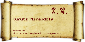 Kurutz Mirandola névjegykártya